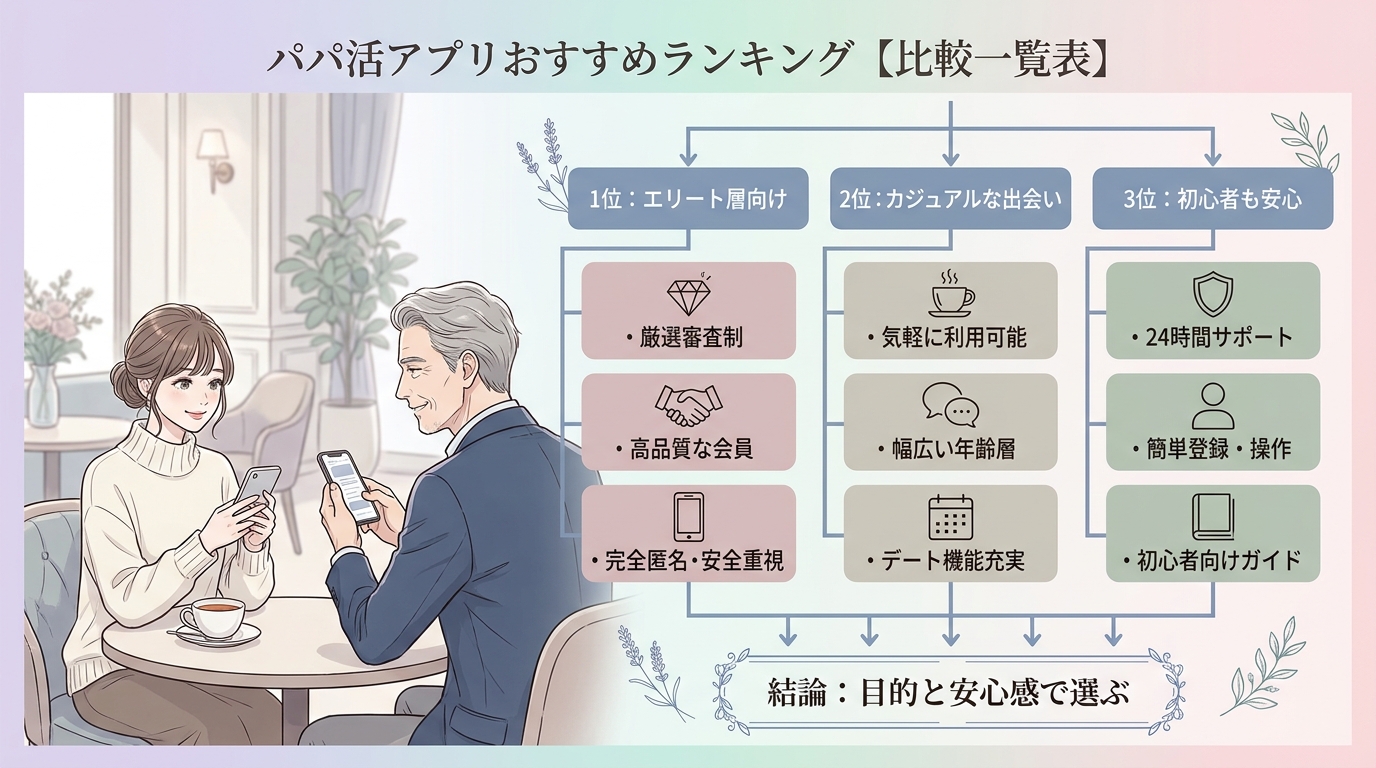 パパ活アプリおすすめランキング【比較一覧表】