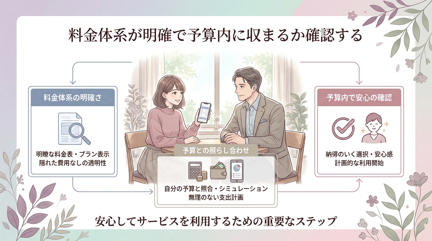 料金体系が明確で予算内に収まるか確認する