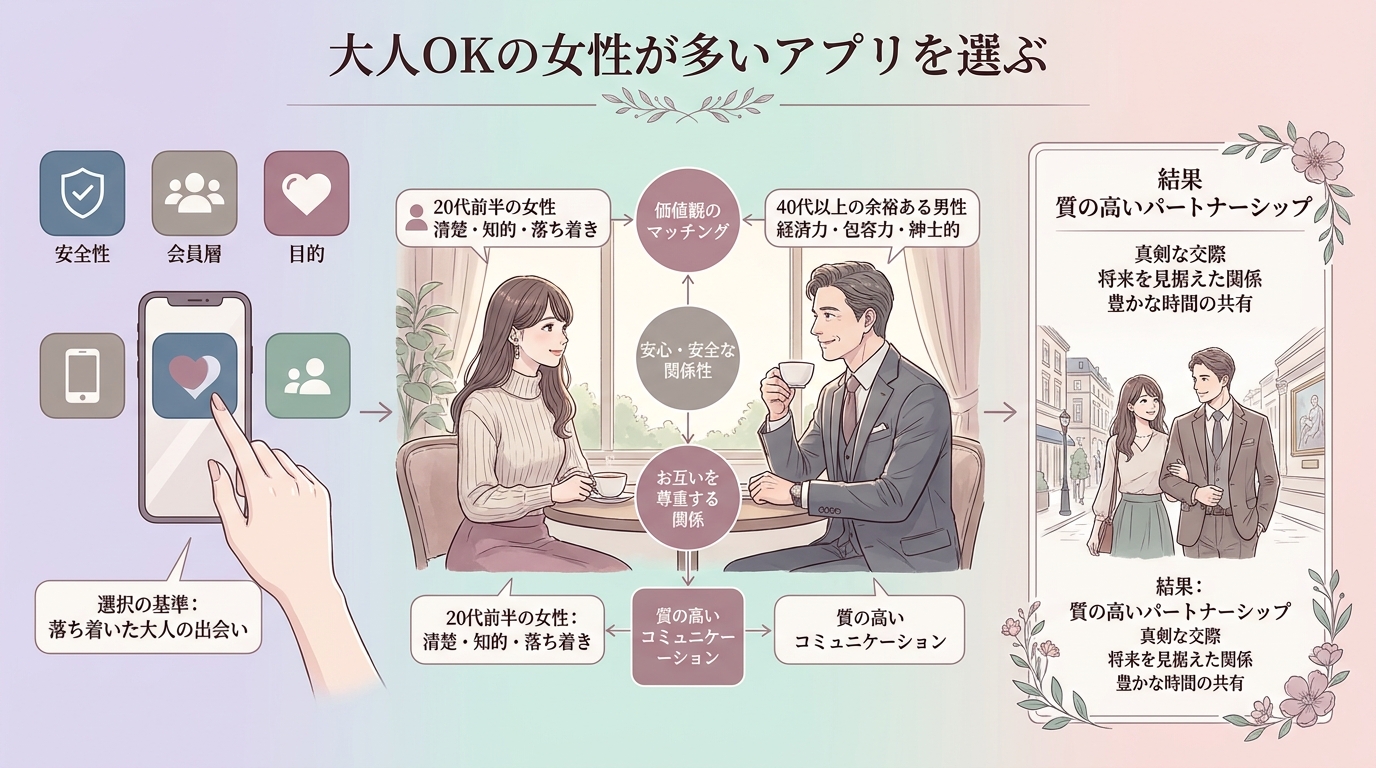 大人OKの女性が多いアプリを選ぶ