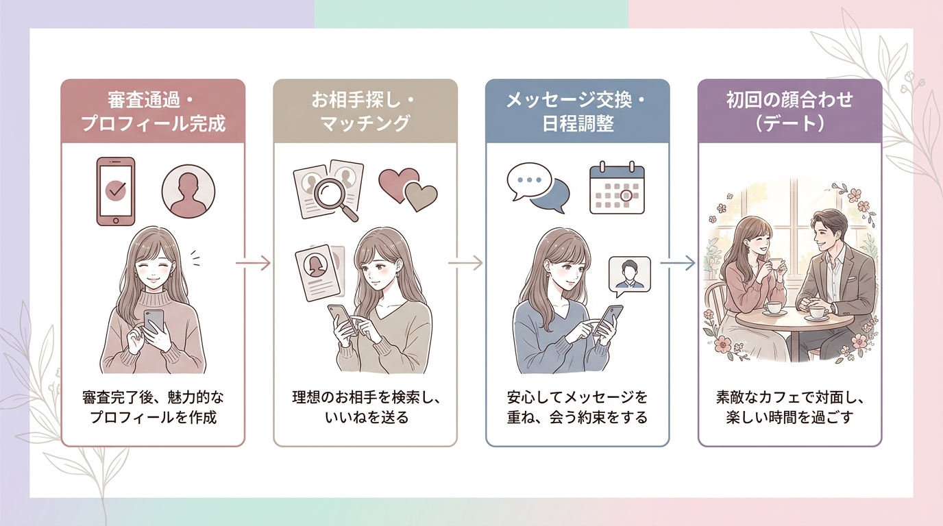 審査を通過してから出会えるまでの流れ