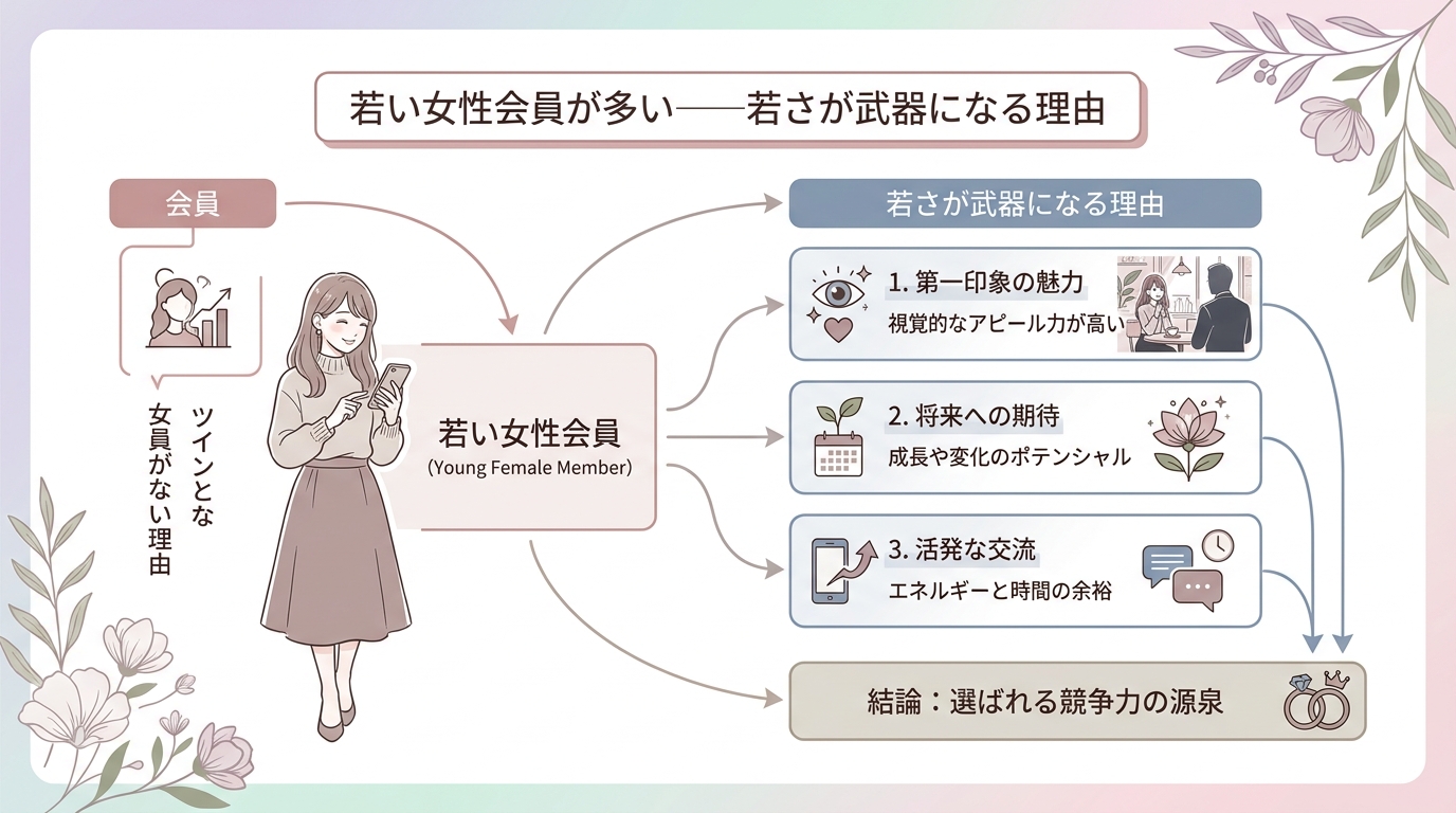 若い女性会員が多い——若さが武器になる理由