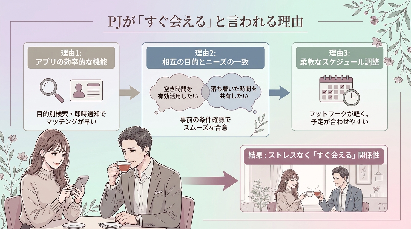 PJが「すぐ会える」と言われる理由